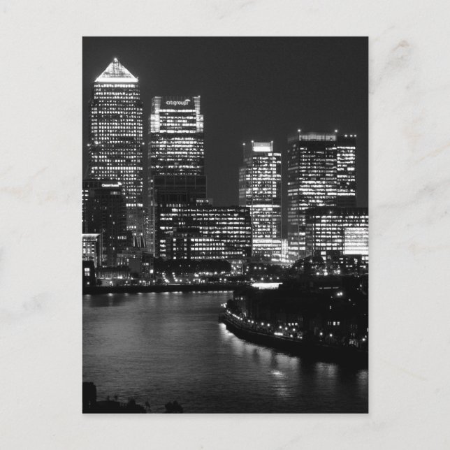 Postal Black White London City Night Reino Unido Viajes b (Anverso)