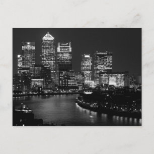 Postal Black White London City Night Reino Unido Viajes b