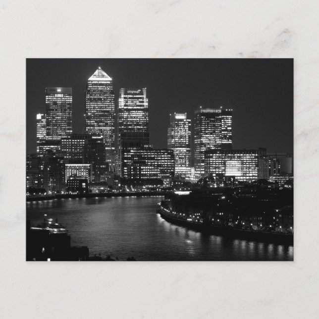 Postal Black White London City Night Reino Unido Viajes b (Anverso)