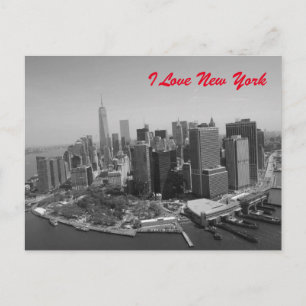 Postal Black White Love New York City