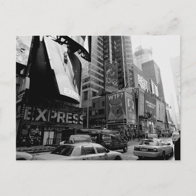 Postal Black White New York Times Square (Anverso)