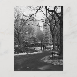 Postal Black White NY Central Park