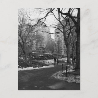 Postal Black White NY Central Park