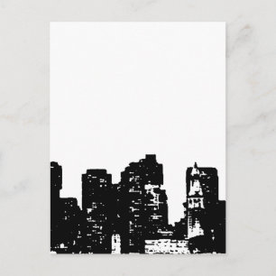 Postal Black White Pop Art New York