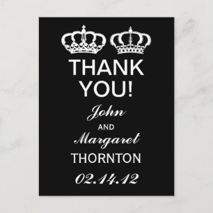 Postal Black White Royal Couple Gracias