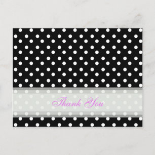 Postal Black With White Polka Dot Gracias Cartas