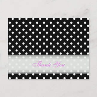 Postal Black With White Polka Dot Gracias Cartas