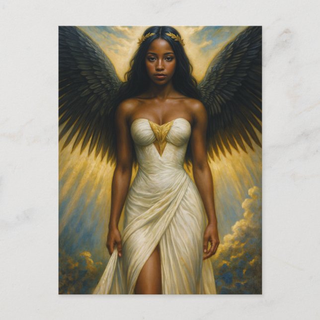 Postal Black Woman Angel With Grecian Aesthetic (Anverso)