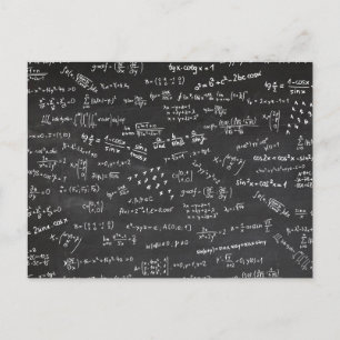Postal Blackboard con fórmulas matemáticas