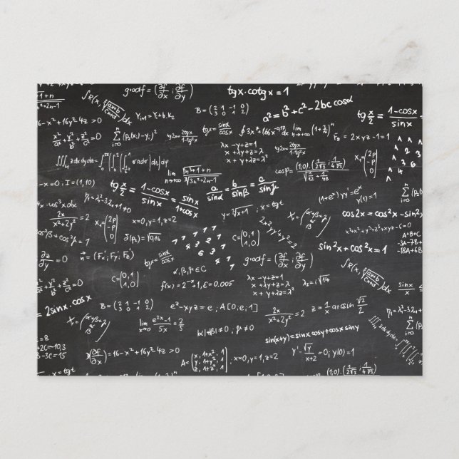 Postal Blackboard con fórmulas matemáticas (Anverso)