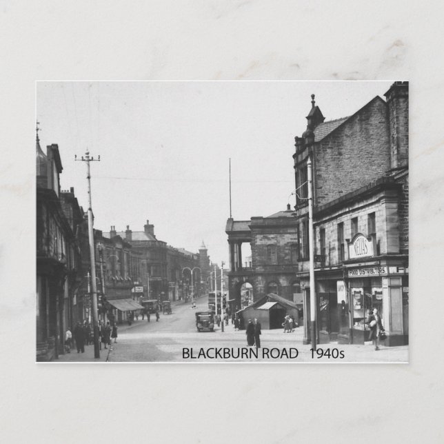 Postal Blackburn Road, Accrington, Lancashire, años 40 (Anverso)