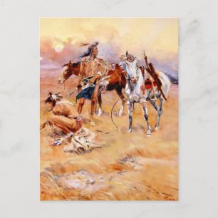 Postal “Blackfeet quemando el rango de búfalos de Crow”