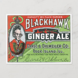 Postal Blackhawk Ginger Ale Rock Island Illinois