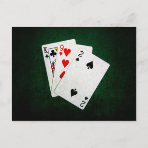 Postal Blackjack 21 punto - Rey, Nueve, Dos