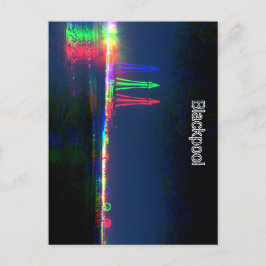 Postal Blackpool Beach Luces nocturnas,
