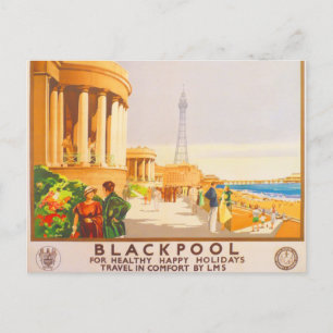 Postal Blackpool British Railways LMS Vintage Travel