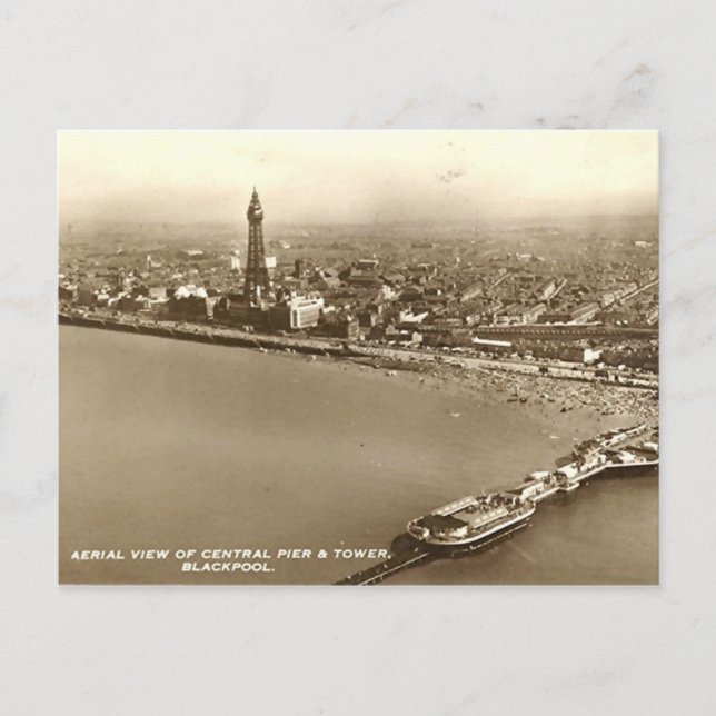 Postal Blackpool desde el aire (Anverso)