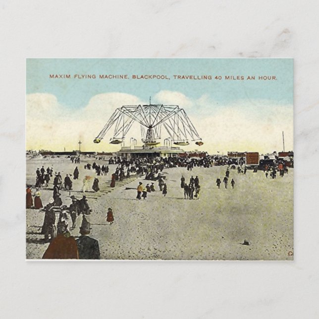 Postal Blackpool, Máquina Voladora Maxim (Anverso)