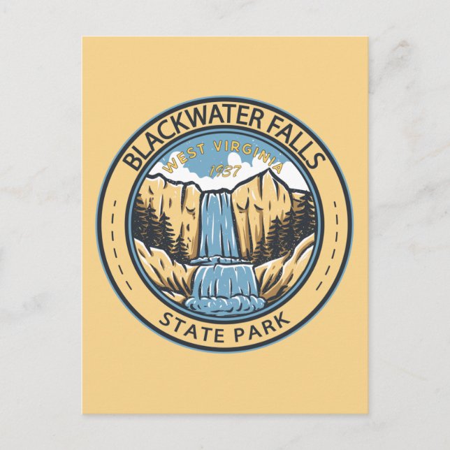 Postal Blackwater Falls State Park West Virginia Badge (Anverso)