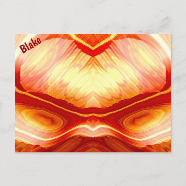 Postal BLAKE ~ 3D Modelo de diseño fractal ~ (Anverso)