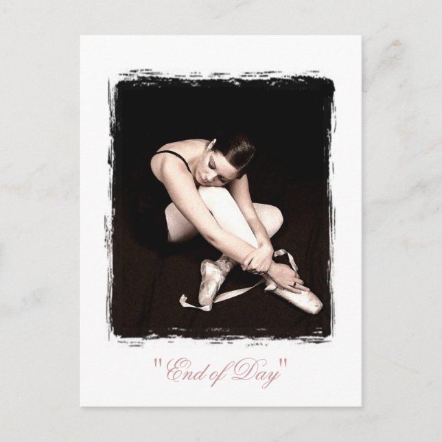 Postal blanca Ballerina Dormida de fin de día (Anverso)