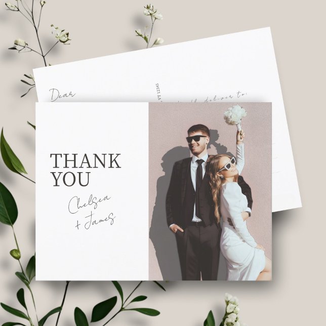 Postal Blanca | Boda plano moderno, gracias (Subido por el creador)