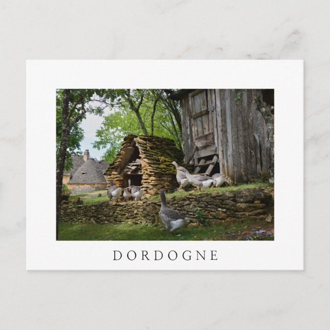 Postal blanca de la granja tradicional de foie gra (Anverso)