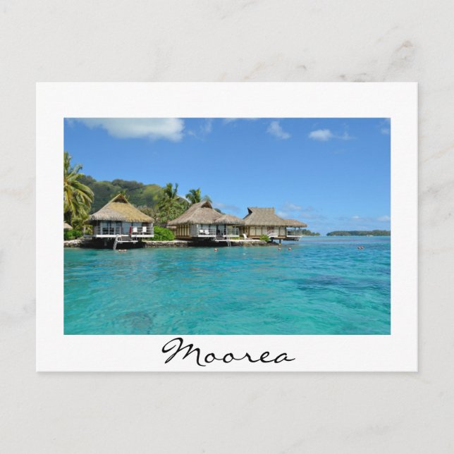 Postal blanca de los bungalows Moorea (Anverso)