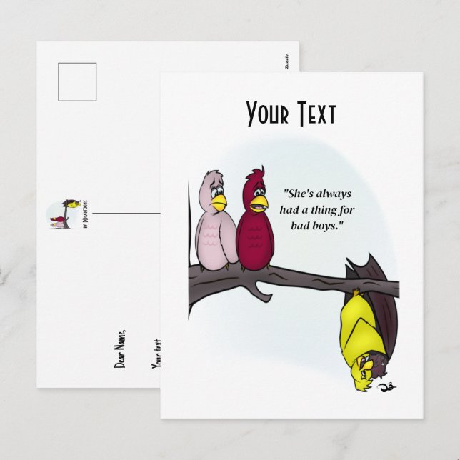 Postal blanca de los chicos malos (Anverso / Reverso)