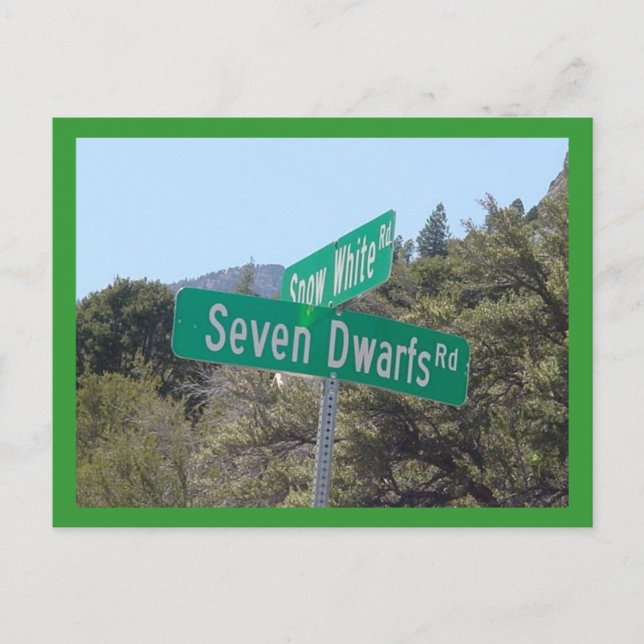 Postal Blancanieves y siete enanos (Anverso)