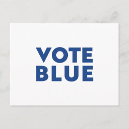 Postal blanco azul "votar"