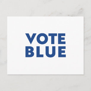 Postal blanco azul "votar"