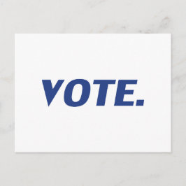 Postal Blanco azul "Vote"