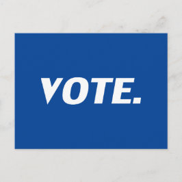 Postal Blanco azul "Vote"
