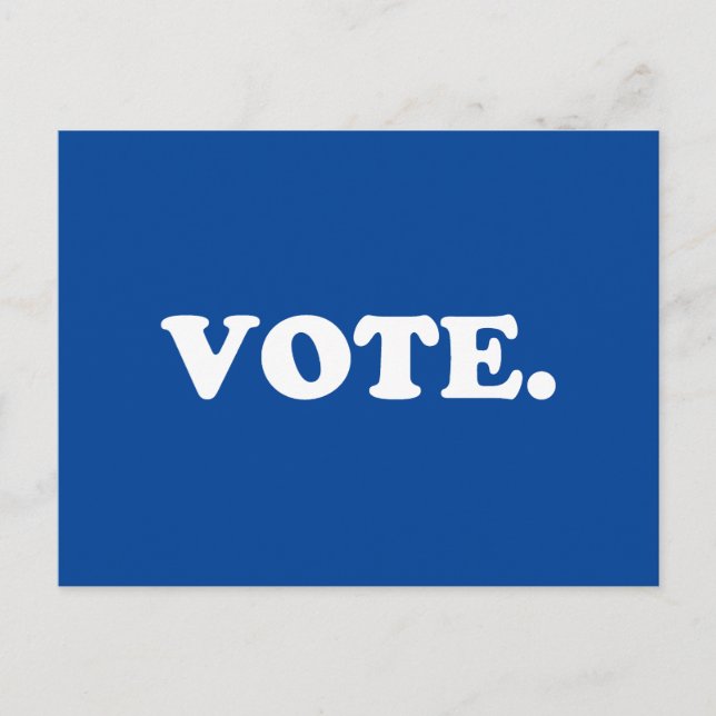Postal Blanco azul "Vote" (Anverso)