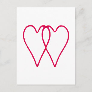 Postal Blanco de 2 corazones junto los regalos de Zazzle