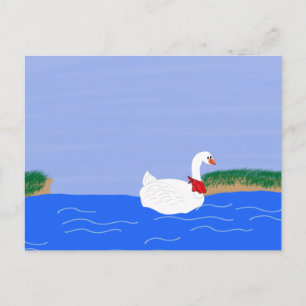 Postal Blanco ganso en el arte Personalizado