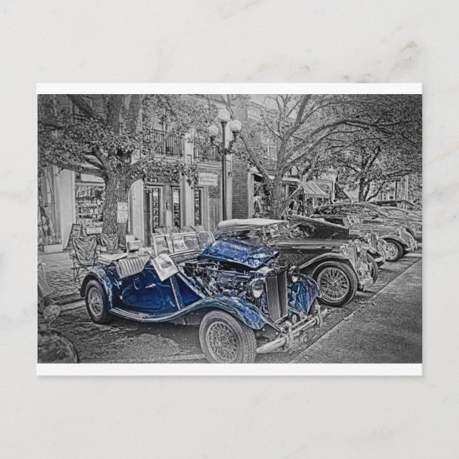 Postal "Blanco negro" "Classic MG" "Color Splash" (Anverso)