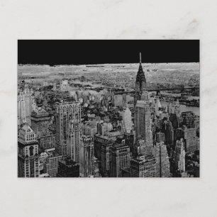 Postal blanco negro de la ciudad de Nueva York