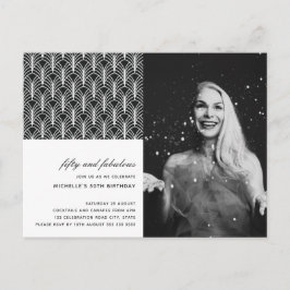 Postal Blanco negro simple 50 y el magnífico Art Deco 50