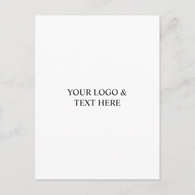Postal Blanco Personalizado – Su logotipo y texto aquí (Anverso)