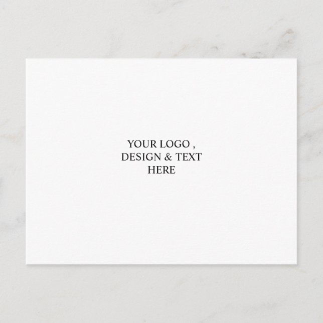 Postal Blanco Personalizado – Su logotipo y texto aquí (Anverso)