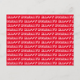 Postal Blanco rojo de "Felices Fiestas"