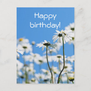 Postal Blanco sobre azul