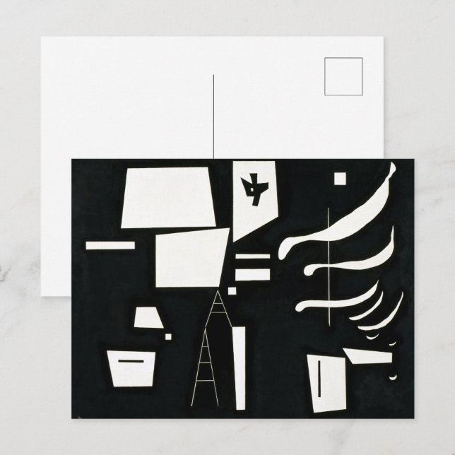 Postal Blanco – Suave y Duro | Kandinsky | (Anverso / Reverso)