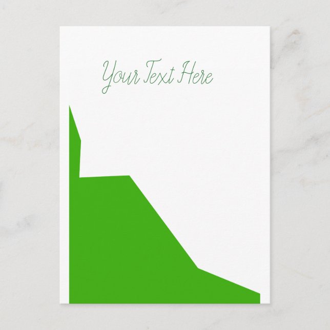 Postal Blanco verde minimalista (Anverso)
