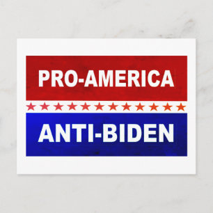 Postal Blanco y azul rojo anti Biden Pro-Estados Unidos