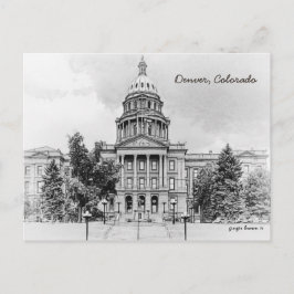 Postal Blanco y negro, Capitolio Estatal de Colorado Bldg
