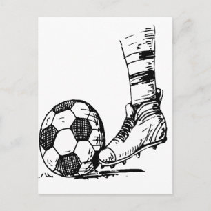 POSTAL BLANCO Y NEGRO DE FÚTBOL