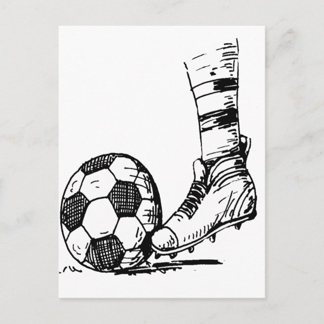 POSTAL BLANCO Y NEGRO DE FÚTBOL (Anverso)
